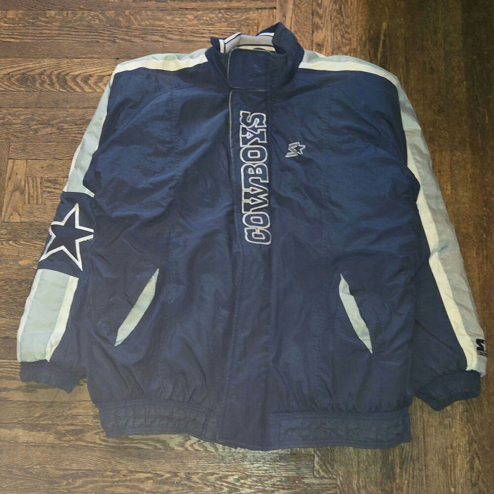 Vintage Pro Line Starter Dallas Cowboys NFL Football Zip Up Jacket Coat XL READ